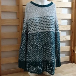 CASLON Women's Sweater Green & Gray Size M New